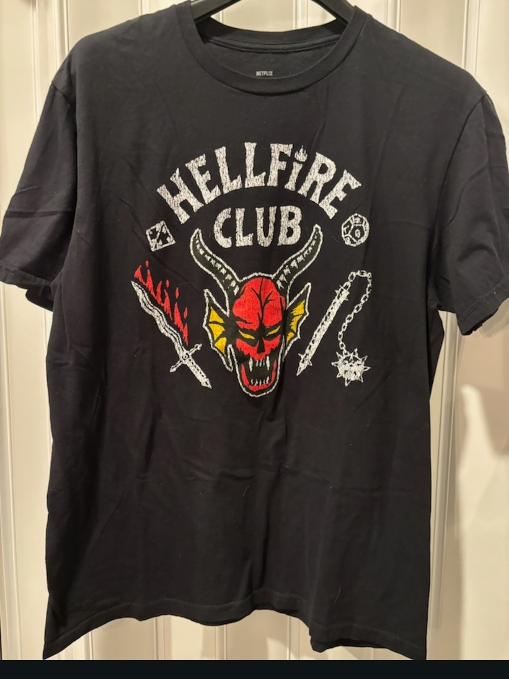 Netflix Hellfire Club Demon Graphic Tee - Black with Red and Yellow